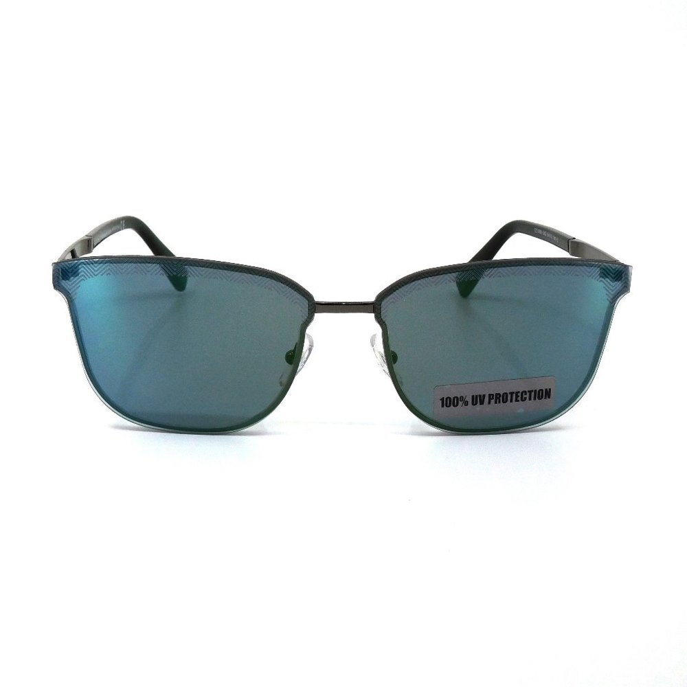 ERMENEGILDO ZEGNA “EZ0086” Gunmetal Silver & Hunter Green Sunglasses